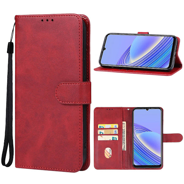 Læder Telefon Cover til Tcl 40 Se Red