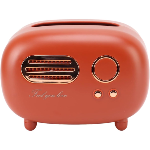 1 kpl Retro Radio -muotoinen Kudoksen Kotelo Vintage Radio Kudoksen Kotelo Retro Radio Malli Kudoksen Kotelo Työpöydän Paperipidike (Vaaleanpunainen) Red