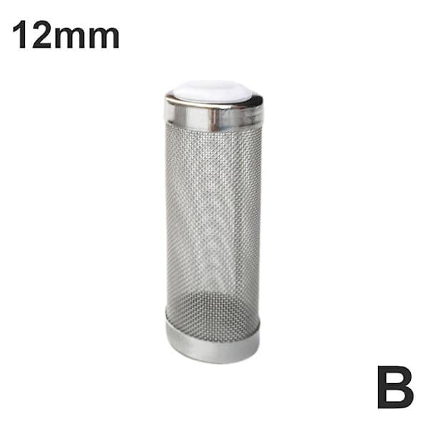 Akvariefilter i rustfrit stål, indløbsdæksel, rejenet, filter 12mm