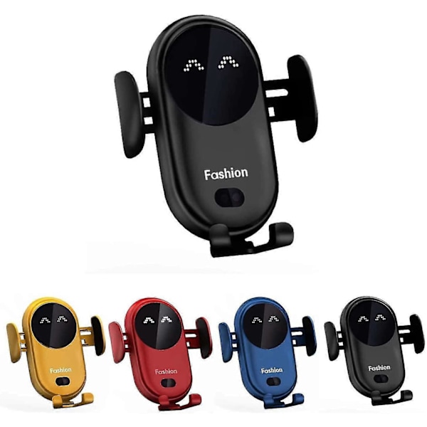 10w Trådløs Biloplader Holder til Telefon Hurtig Opladningssensor Black