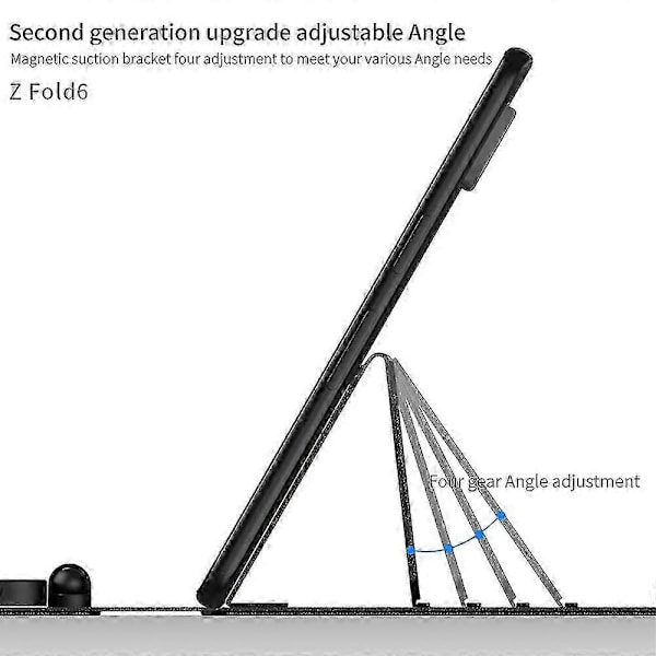 Til Samsung Galaxy Z Fold 6 Tastatur og Mus, Opgraderet Bærbart Magnetisk Bluetooth Tastatur med Læderetui og Kapacitiv Pen Brown