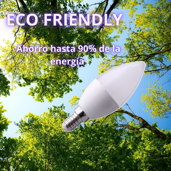 10 LED pærer 7W E14 C37 svarende til 60W, 330° spredning, neutralt hvidt lys 4200K. Perfekt til stuer.