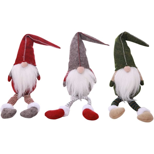 3pcs Christmas Ornaments - Christmas Gonk Decoration Handmade Swedish Tomte Gnomes Plush Scandinavian Santa Elf Table Ornaments Christmas Tree Hanging