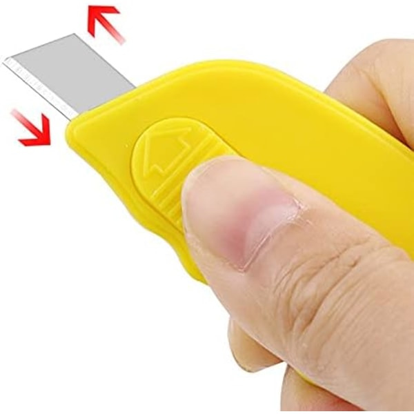 Mini krymp plast låda öppnare nyckelring plast brev skärare infällbar mini blad låda skärare kuvert skärare 5st