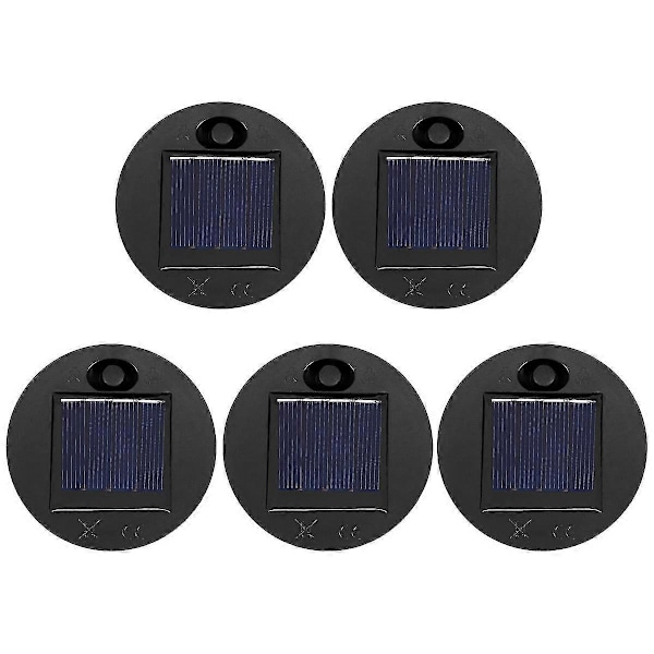 5-pack Ersättningsdelar för Solcellslampa (Övre Storlek 2,76 Tum, Nedre Storlek 2,36 Tum), 7 Varmt Vita LED Vattentäta