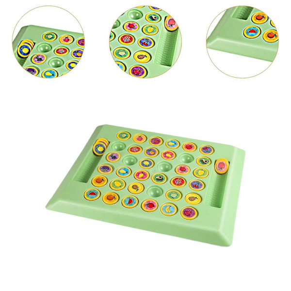 Käännettävä shakki, looginen kahden pelaajan muistipeli perheen taaperoille, aktiviteetti, eläinkuvio Fruit pattern 30x23.5cm