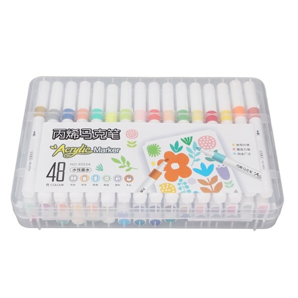 Akrylfärgpennor Vattenbaserat bläck Vattentätt hög täckning Färgpennor Färgpennor för DIY-målning 48Pcs