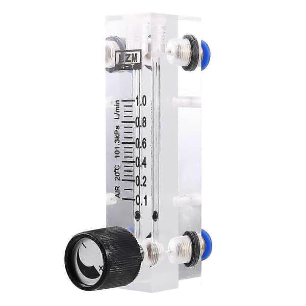 4T 0.1-1L/MIN Akryl Variabel Area Flödesmätare Justerbar Panelmonterad Gas Rotameter Luftflödeshastighet Co