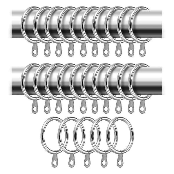 24-pack Metall Gardinringar, 30 mm Innerdiameter För Gardinstänger, Stänger Och Draperier, Silver