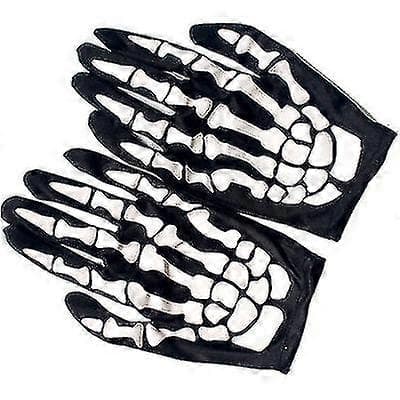 Skelett Handskar Halloween Kostym Party Handskar white