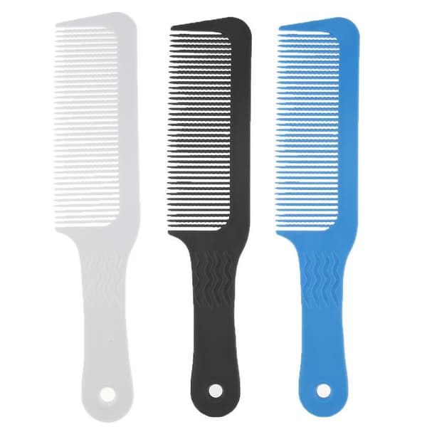 Flat Top Clipper Kam Finbølgete Tenner Barber Hårklipp Styling Kam Hvit