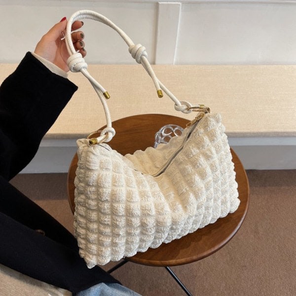 Trendy Skuldervesker med Stor Kapasitet for Damer white