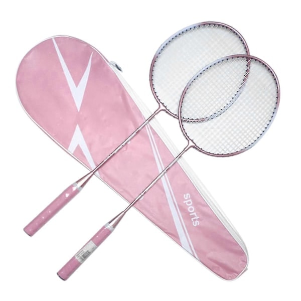 2 kpl Sulkapallomailat ja Kantolaukku Sulkapallomailasetti Sisä- ja ulkokäyttöön Pink