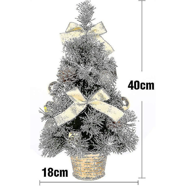 Litet Julgran med Ljus, Mini Desktop Dekorerat Julgran (40cm)