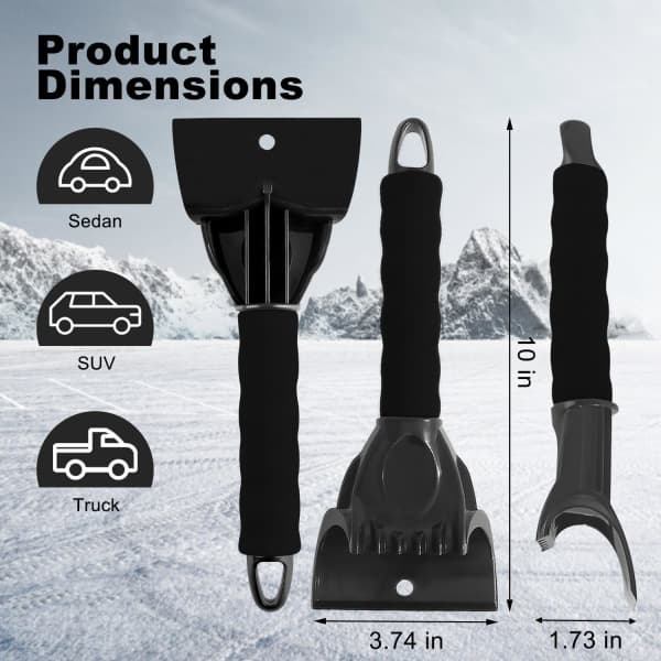 Bilskrapa för Vindruta (2-pack) Black&Red