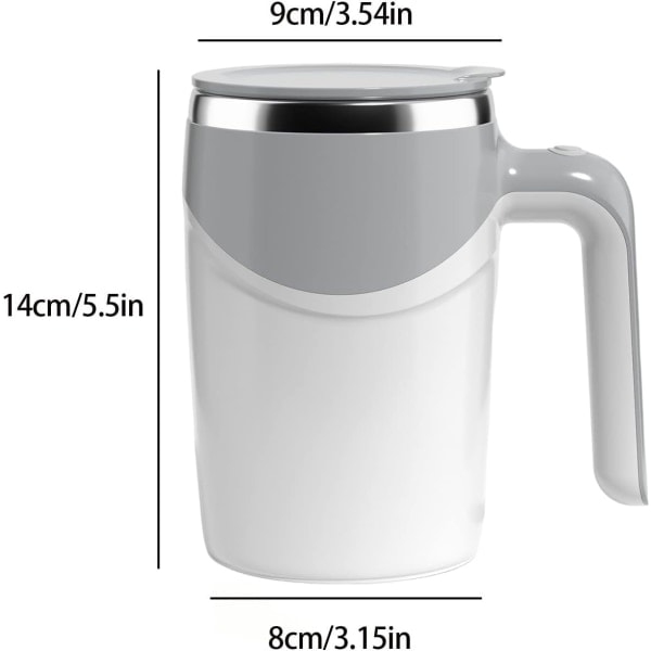 Uppladdningsbar självrörande mugg, 380ML automatisk magnetisk omrörarmugg för kaffe, självrörande kaffemugg, magnetisk omrörarkopp C Rechargeable