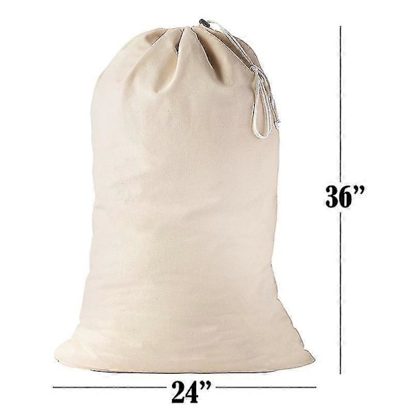 Stk. Ekstra Stor Vaskepose i Bomull, Kraftige Store Vaskeposer 61 x 91 cm XL Snøring Reiseorganisatorpose Passer til Vaskekurv Leir Hjem Hybel