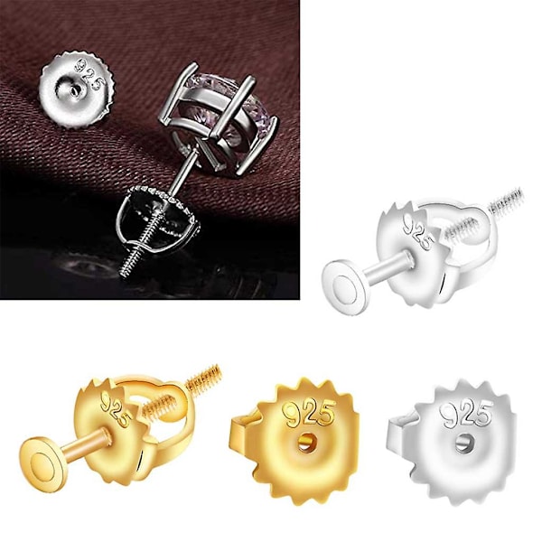 Rustfrie stål skrubarer Pads Øredobber Bakstykker Erstatninger for Diamantlim Silver B