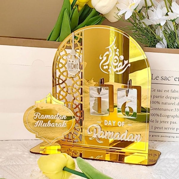 Ramadan Joulukalenteri Akryyli 30 Päivän Ramadan Lähtölaskentakalenteri DIY Eid Mubarak Koristeet Ramadan Juhlat Islam Muslimi Tarvikkeet-B
