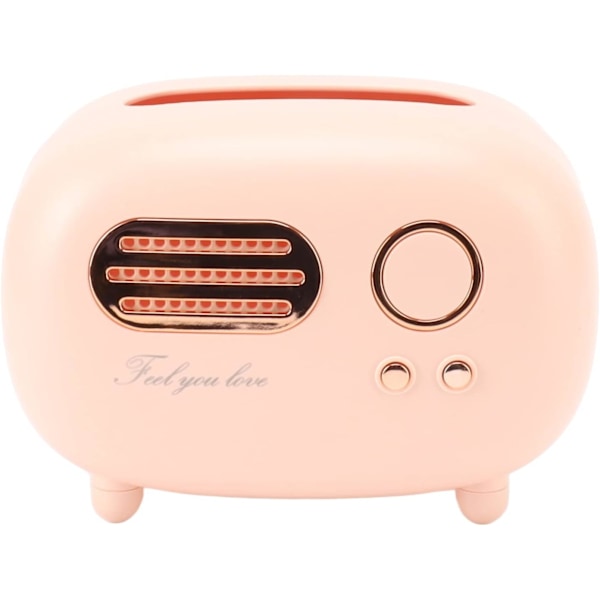 1 stk Retro Radio Formet Vevboks Vintage Radio Vevboks Retro Radio Modell Vevboks Skrivebord Papirholder (Rosa) Pink