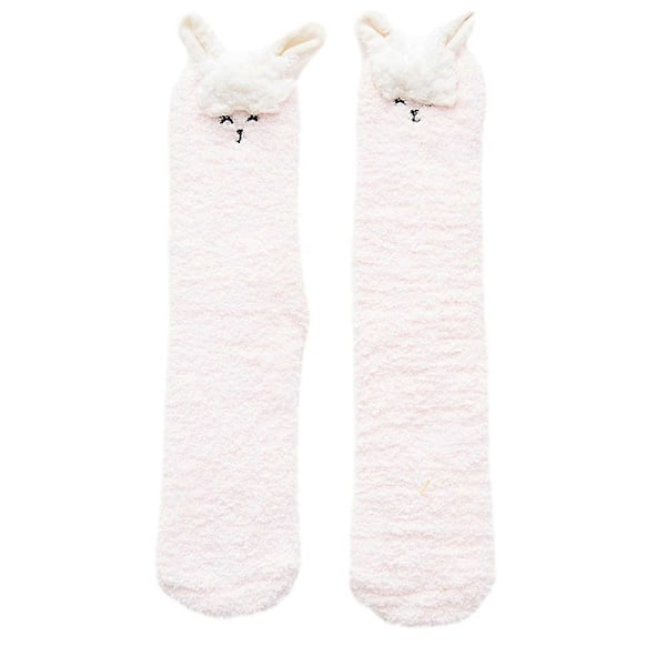 Dam 3D Djur Vinter Varma Mjuka Fluffiga Sängstrumpor Dam Loungetofflor Golvstrumpor Rabbit