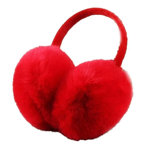 Fashionabla, enkel Unisex Varma Fuskpäls Vinter Öronmuffar Vikbara Öronvärmare Red