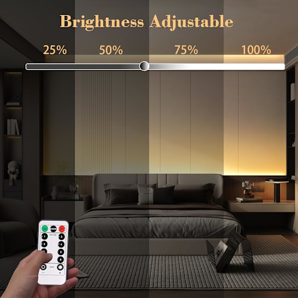 3m Batteridrivna LED-remsor med Fjärrkontroll, 90 LED-lampor Vattentäta, 8 Lägen, Dimbar, Timer, Självhäftande, Klippbar för Sovrumsspegel Warm White