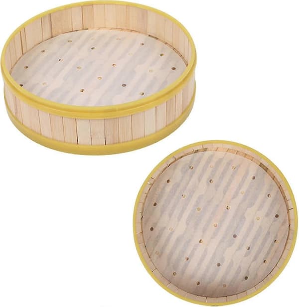 100 stycken 9 tums perforerat papper bambu ångkokare pappersfoder ångkokare (A-5-F6) - HF