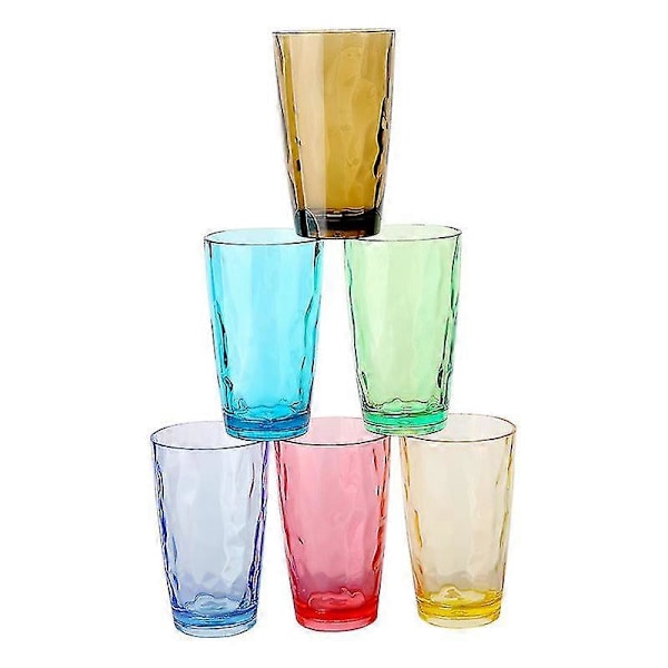330/420/470 Ml Färgade Plastkoppar Återanvändbara Dricksglas För Picknickfest 6-pack 470ml