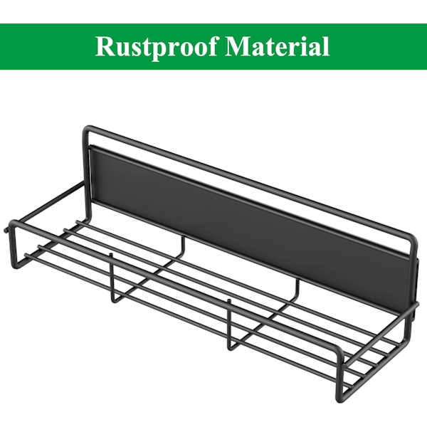 4-pakning Magnetisk Krydderhylle Organizer for Kjøleskap og Mikrobølgeovn, Metall Kjøleskapshylle for Kjøkken, Svart