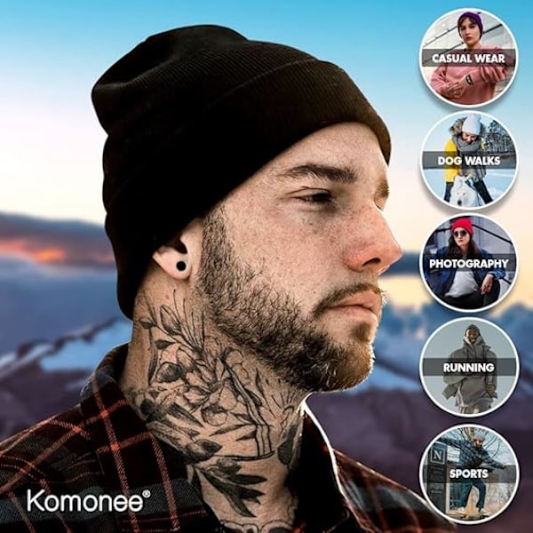 Miesten ja naisten pehmeä ja mukava arkikäyttöön sopiva hattu, lämmin neulottu talvivillainen skully-hiuspanta hiihtoon Baby Blue