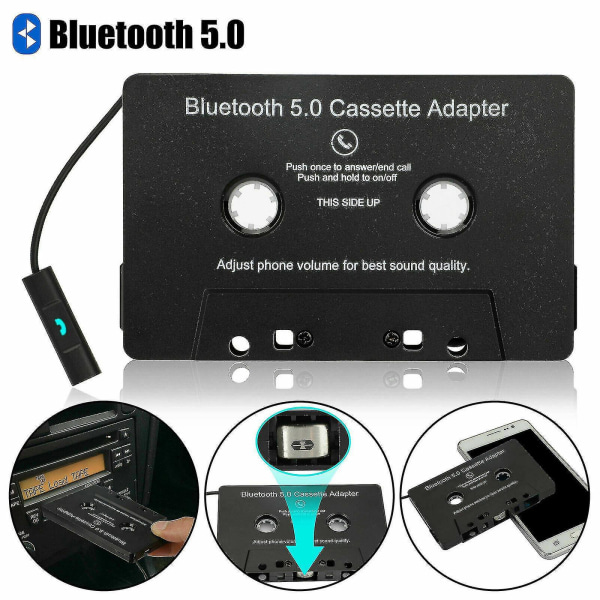 Bilstereo Bluetooth Kassettmottagare Bandspelare Bluetooth 5.0 Cassette Aux Adapter