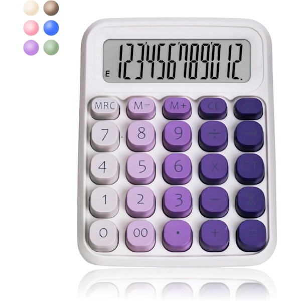 Cute Calculator,Calculators Desktop,Mechanical Switch Calculator,12 Digits,Large LCD Display