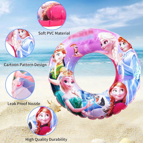 Svømmering til børn, holdbare oppustelige pool floats, havfrue anime gummi flydering, flydende sommer strandfest for 4-9 børn og vandsport C