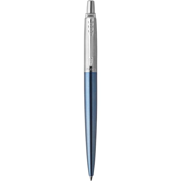 Kuglepen | med kromdetaljer | Medium spids sort blæk Royal Waterloo blue