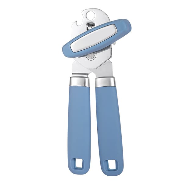 Kraftig manuel dåseåbner med magnetisk, ergonomisk håndtag — rustfrit stål Blue