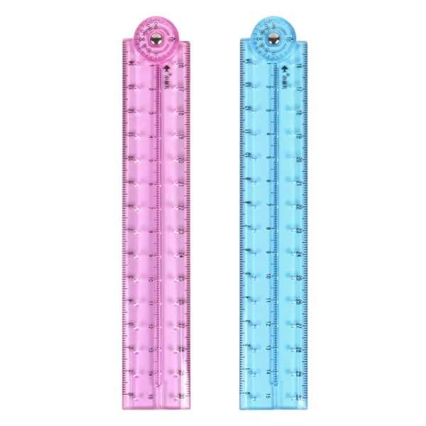 Folding Ruler 30cm Foldable Ruler Clear Ruler 15cm Transparent Straight Ruler Shatterproof Plastic Ruler Flexible Ruler Geometric Ruler for School