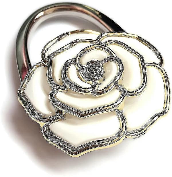 Handväskkrok Vikbar Handväskhängare, Vikbar Bordshängare, Med Sammetspåse I Presentförpackning (vit Blomma, 2-pack)-niubi