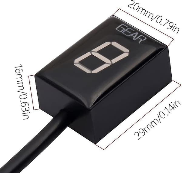 Gearindikator til Yamaha motorcykel, vandtæt LED-display ECU-stik (blå)
