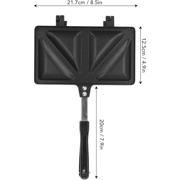 Aluminiumlegering Varm Sandwich Maker, Brödrost Dubbelsidig Stekpanna Non-stick Grill Ostmaskin Spishäll Baktillbehör