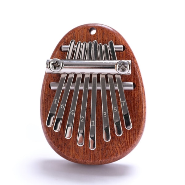 Mini tummpiano 8-tangent bärbar träfinger Mbira med snodd för barn och vuxna nybörjare