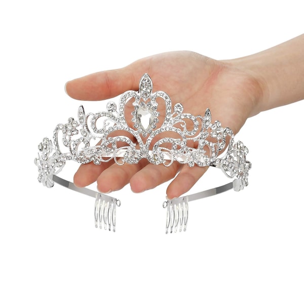 Dam Crystal Crown, Princess Queen Vintage Tiara Tiara, Flickor Vuxna Bröllopshår Accessoarer Present Födelsedag Bröllop