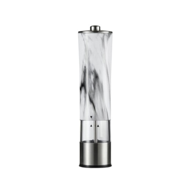 2 stk Automatisk Salt- og Pepperkvern Elektrisk Kryddermølle Batteridrevet Justerbar Grovhet Pepper White marble