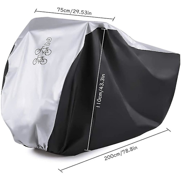 -sj-Cykelskydd för 2 Cyklar 190T Nylon Cykelskydd Dubbel 2 Ycle Cycle Scooter Regn Och D Ant UV Perfekt För Montering