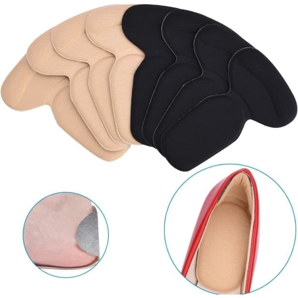 TG Shoes Hælbeskyttere, 4 par Memory Foam Stærke Klæbefødder