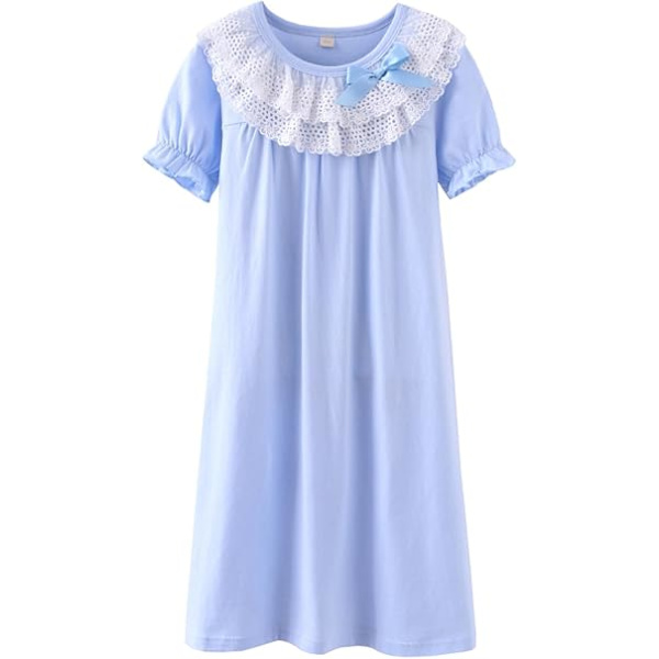 Äiti ja tytär - Yhdistelmäpitsi yöasuja ja jousipaita yöasuja 100% puuvillaa, vauvalle Blue 120cm