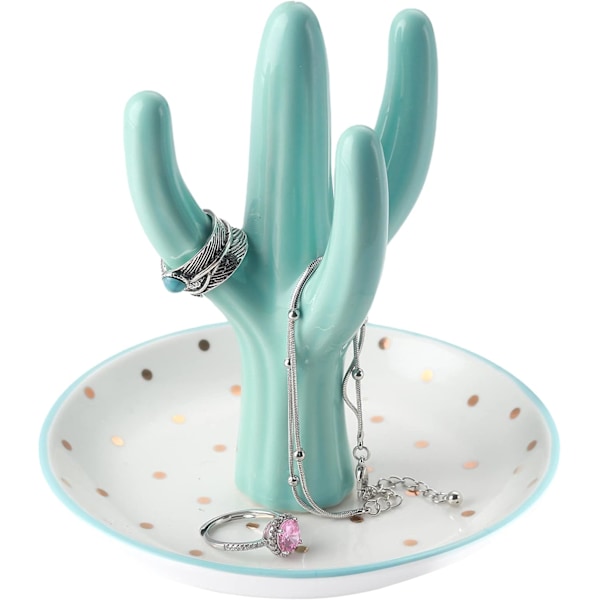 Aloe Ringholder, Kaktus Ringskål, Smykkeholder Pynteskål for Ringer Øredobber Halskjede Organizer B