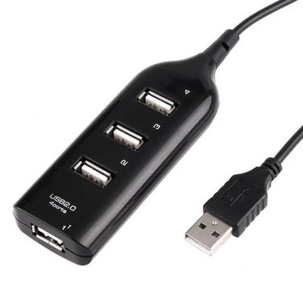 USB 2.0 -keskitin 4 porttiin, musta