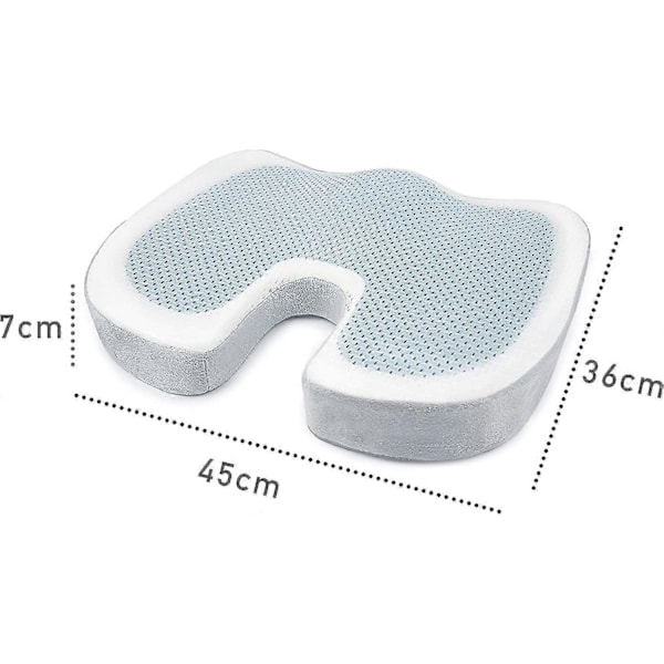 Ortopædisk stolpude - memory foam - kølende gelinfunderet - smertelindring til rygsøjle og haleben