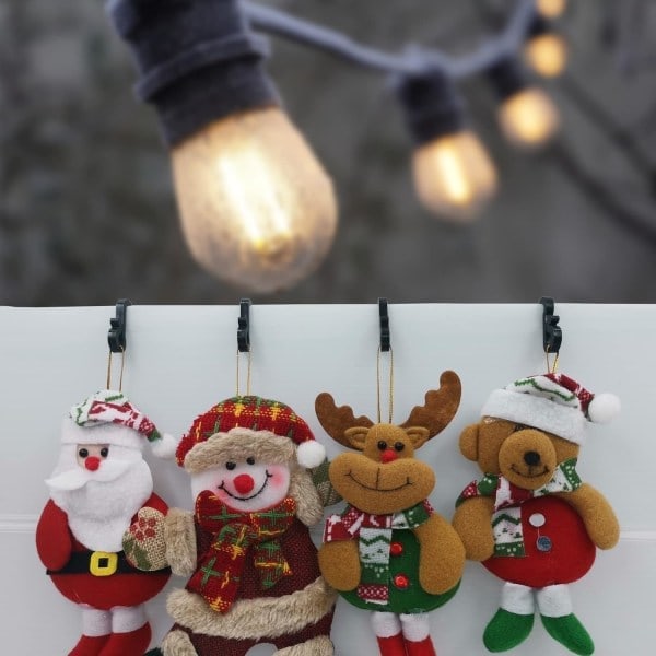 50 st svarta mini hängrännekrokar för julbelysning, julgirlang, ljusslingor, S-formade hängrännekrokar